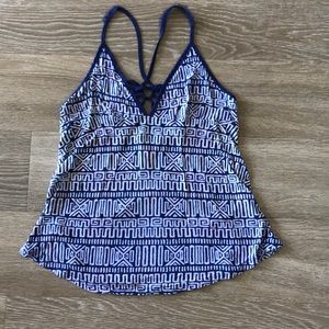 Urban Outfitters Blue & White Geometric Tank Top